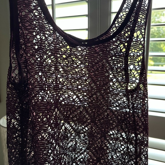 Aeropostale Tank Top Womens Small Crochet Lace Sheer Sleeveless Boho Festival - Picture 3 of 9